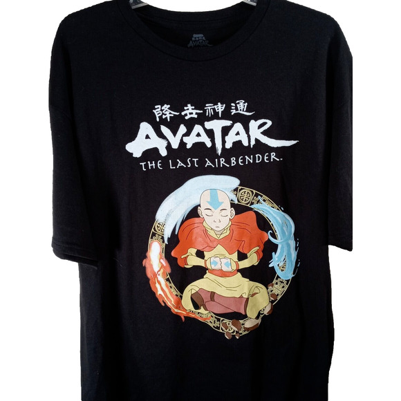 Avatar The Last Airbender Aang T-Shirt X-Large Black Graphic Anime - Picture 1 of 4